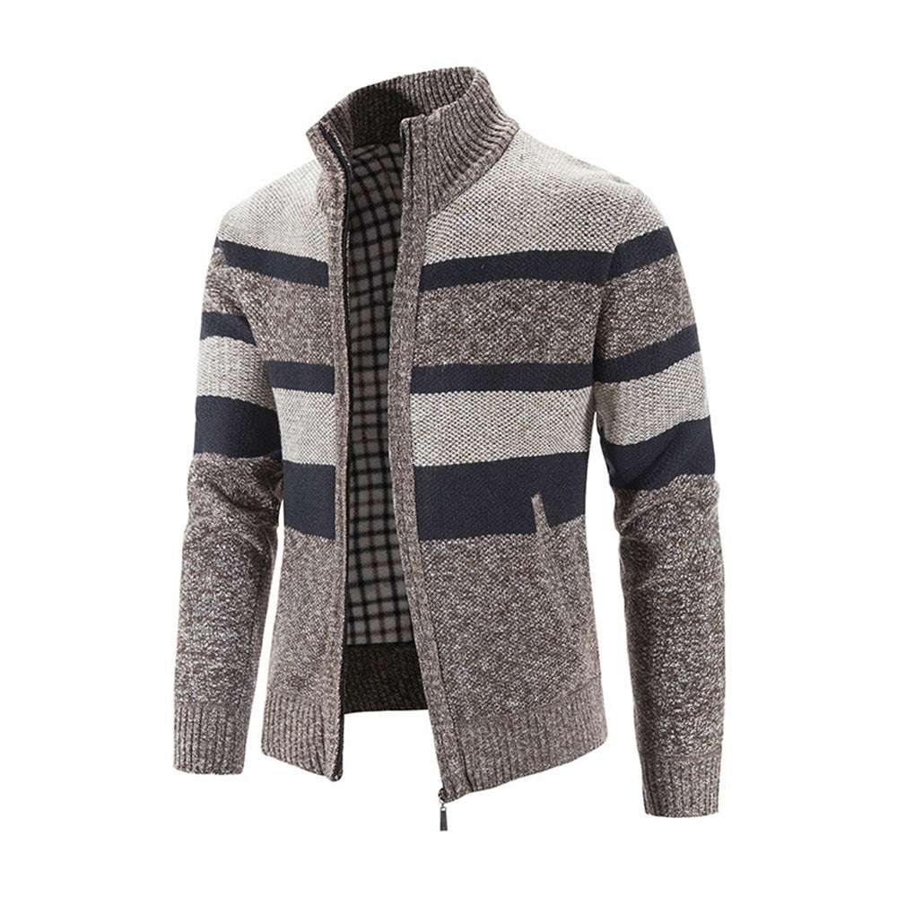 Men's Fashion Stripe Colorblock Sweater Cardigan Jacket P1231