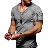 Men's Zipper Short Sleeve V-Neck T-Shirt