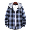 Men's Plaid Hooded Long Sleeve Shirt Jacket P1222 Men's Plaid Hooded Long Sleeve Shirt Jacket P1222