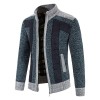 Men's Warm Fashion Stitched Fleece Knitted Cardigan P1180