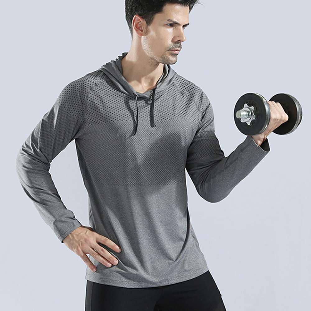 Men's Long Sleeve Hooded Quick Dry Sports Sweatshirt P1172