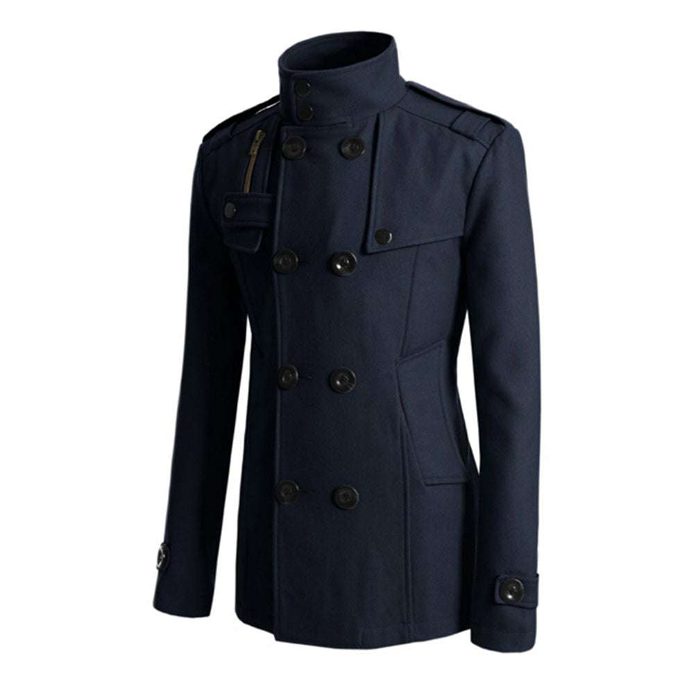 New Men's Fashion Lapel Business Button Casual Windbreaker