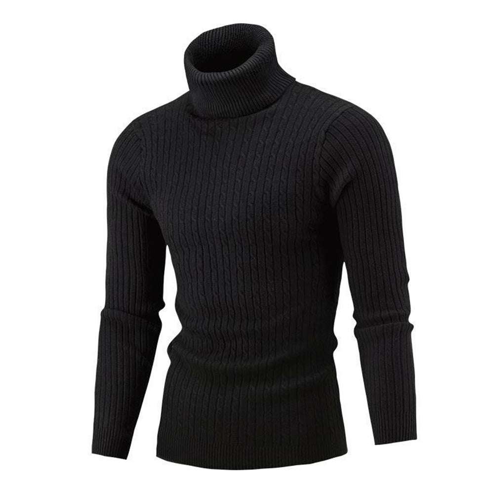 Autumn/Winter Men's Turtleneck Solid Color Knit Pullover Sweater Autumn/Winter Men's Turtleneck Solid Color Knit Pullover Sweater