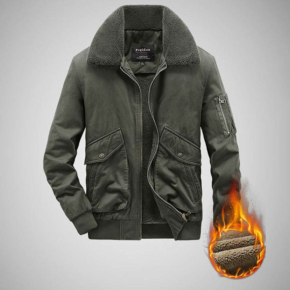 Men's lamb fleece Lapel Solid Color Jacket Men's lamb fleece Lapel Solid Color Jacket