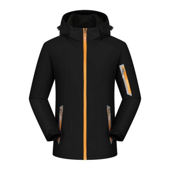 Couples style reflective warm outdoor hooded jacket