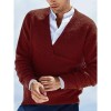 Men's V-neck solid color slim-fit pullover sweater Men's V-neck solid color slim-fit pullover sweater