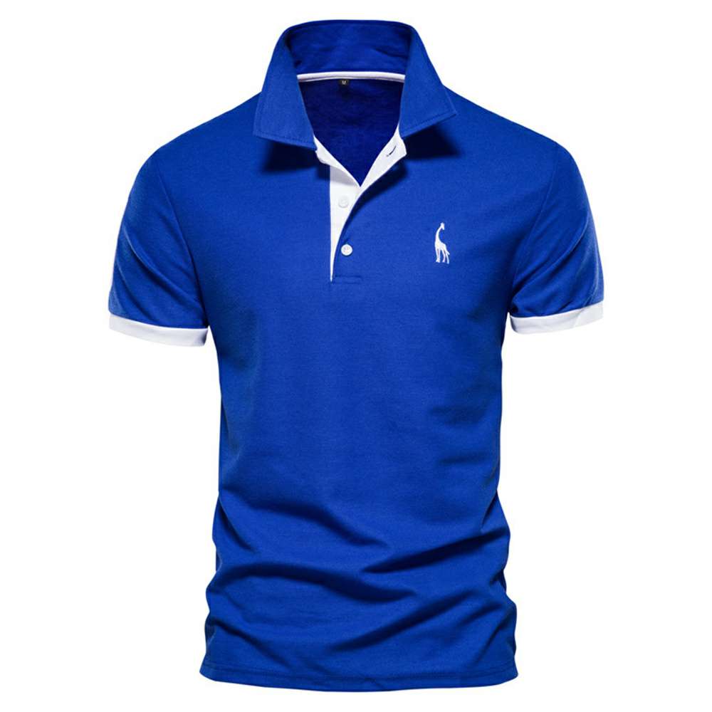 Men's Short Sleeve Fawn Embroidered Polo Shirt P1007 Men's Short Sleeve Fawn Embroidered Polo Shirt P1007