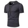 Lace-up short-sleeved hooded T-shirt P1055 Lace-up short-sleeved hooded T-shirt P1055