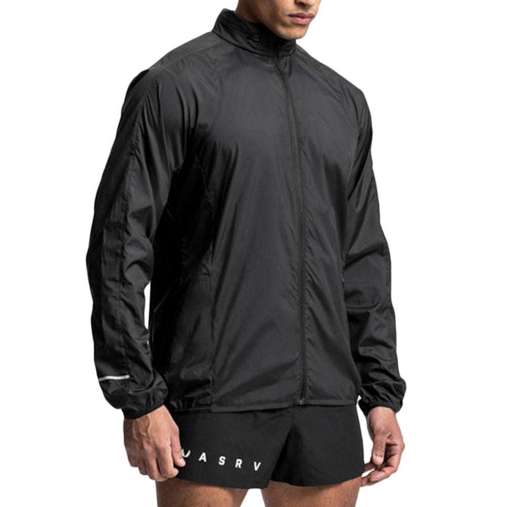 Men's Solid Color Stand Collar Zip Loose Jacket P1258