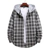 Men's Plaid Hooded Long Sleeve Shirt Jacket P1222 Men's Plaid Hooded Long Sleeve Shirt Jacket P1222