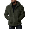 Men's plush cardigan hooded jacket