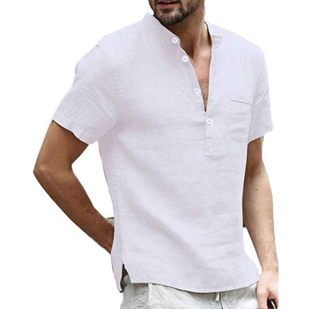 Men's Solid Color Short Sleeve Shirt Men's Solid Color Short Sleeve Shirt