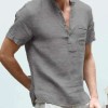 Men's Solid Color Short Sleeve Shirt Men's Solid Color Short Sleeve Shirt