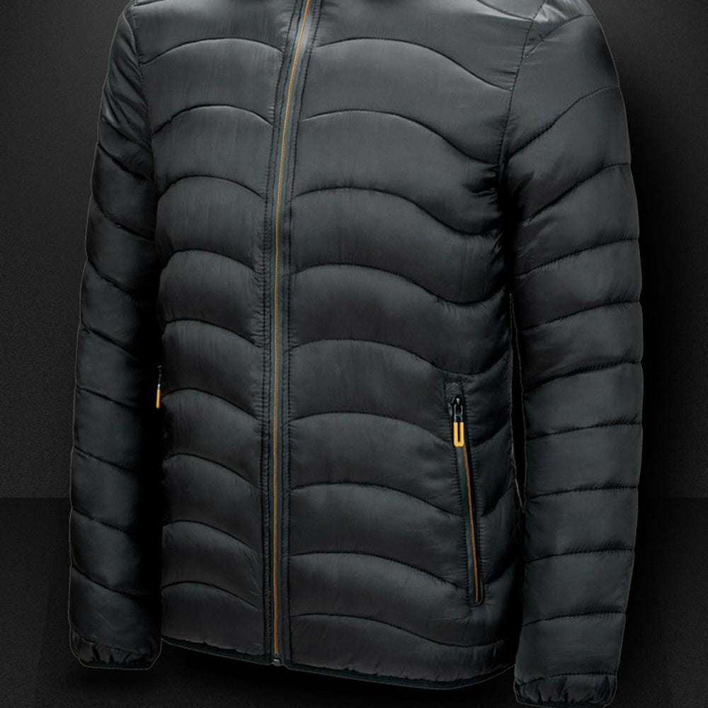 Men's winter simple casual hooded cotton coat