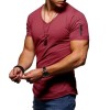 Men's Zipper Short Sleeve V-Neck T-Shirt