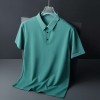Summer new high-end men's ice silk seamless business short-sleeved lapel polo shirt Summer new high-end men's ice silk seamless business short-sleeved lapel polo shirt