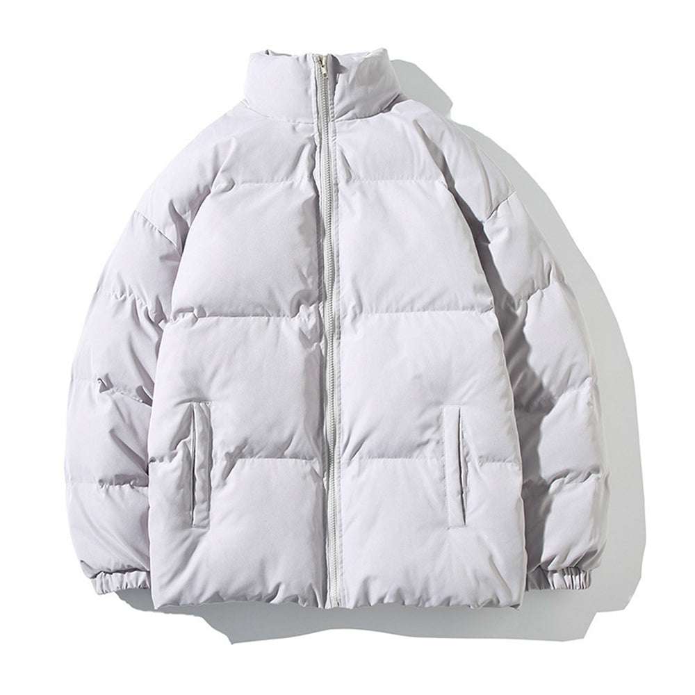 Men's Stand Collar Solid Color Fashion Padded Jacket