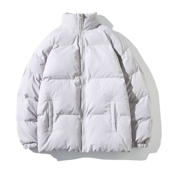 Men's Stand Collar Solid Color Fashion Padded Jacket