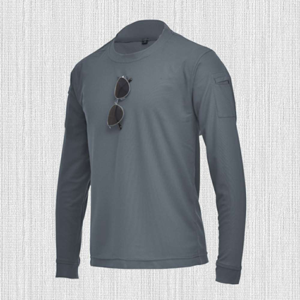 New Men's Solid Color Stretch Crew Neck Long Sleeve T-Shirt New Men's Solid Color Stretch Crew Neck Long Sleeve T-Shirt