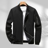 Men's Solid Color Stand Collar Casual Jacket
