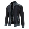 Men's Warm Fashion Stitched Fleece Knitted Cardigan P1180
