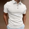 New waffle men's polo shirt short sleeve button down T-shirt top P1114