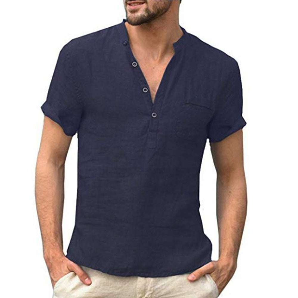 Men's Solid Color Short Sleeve Shirt Men's Solid Color Short Sleeve Shirt