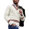 Autumn/Winter Men's V-Neck Striped Colorblock Sweater Autumn/Winter Men's V-Neck Striped Colorblock Sweater