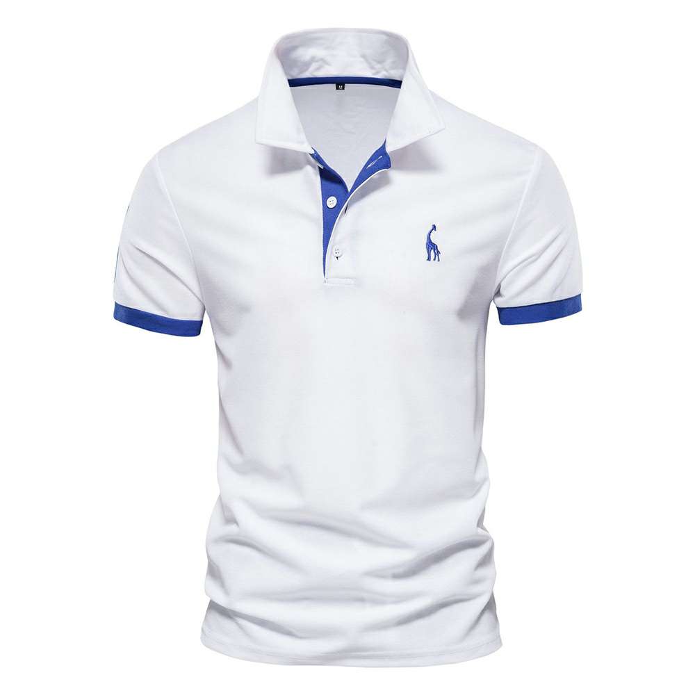 Men's Short Sleeve Fawn Embroidered Polo Shirt P1007 Men's Short Sleeve Fawn Embroidered Polo Shirt P1007