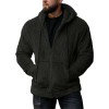 Men's plush cardigan hooded jacket