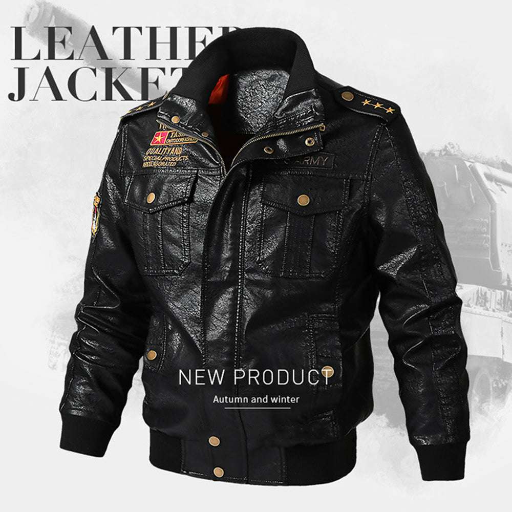 Soft Slim Men's Autumn and Winter Leather Jacket Soft Slim Men's Autumn and Winter Leather Jacket