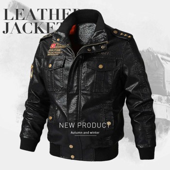 Soft Slim Men's Autumn and Winter Leather Jacket