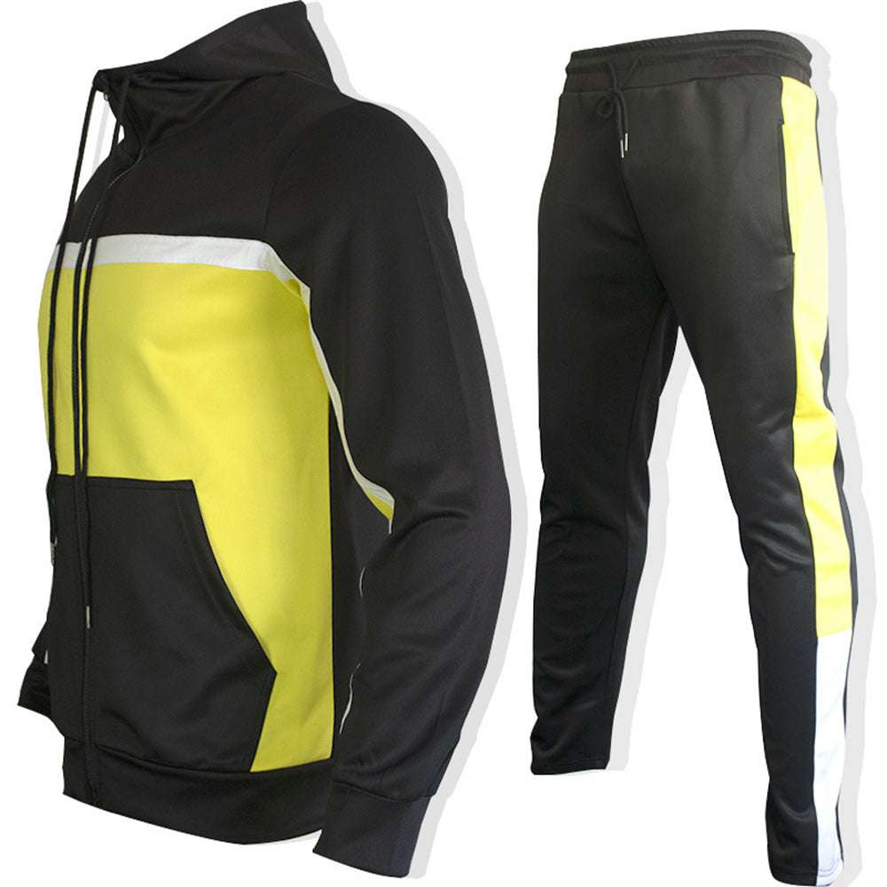 Men's Colorblock Leisure Sports Two-piece Set