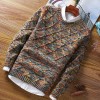 Men's round neck thickened slim trendy sweater