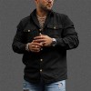 Fashion Men's Corduroy Button Pocket Long Sleeve Shirt