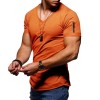 Men's Zipper Short Sleeve V-Neck T-Shirt