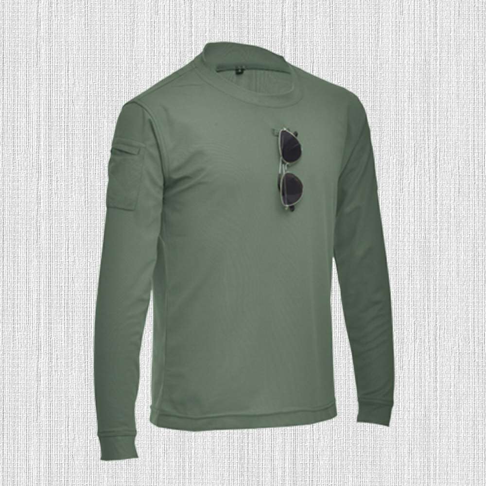 New Men's Solid Color Stretch Crew Neck Long Sleeve T-Shirt New Men's Solid Color Stretch Crew Neck Long Sleeve T-Shirt