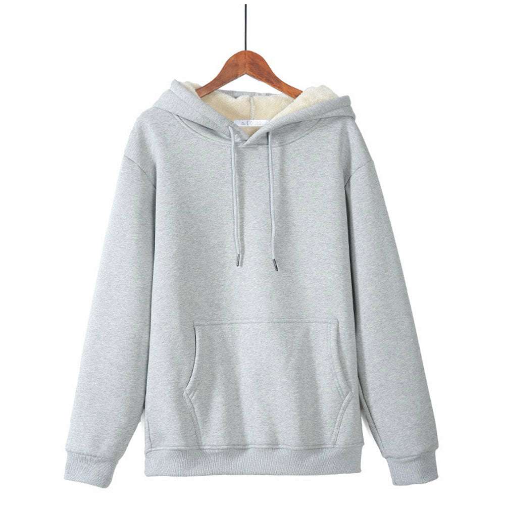 Fashion plus fleece hooded warm sports sweater