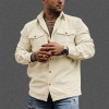 Fashion Men's Corduroy Button Pocket Long Sleeve Shirt