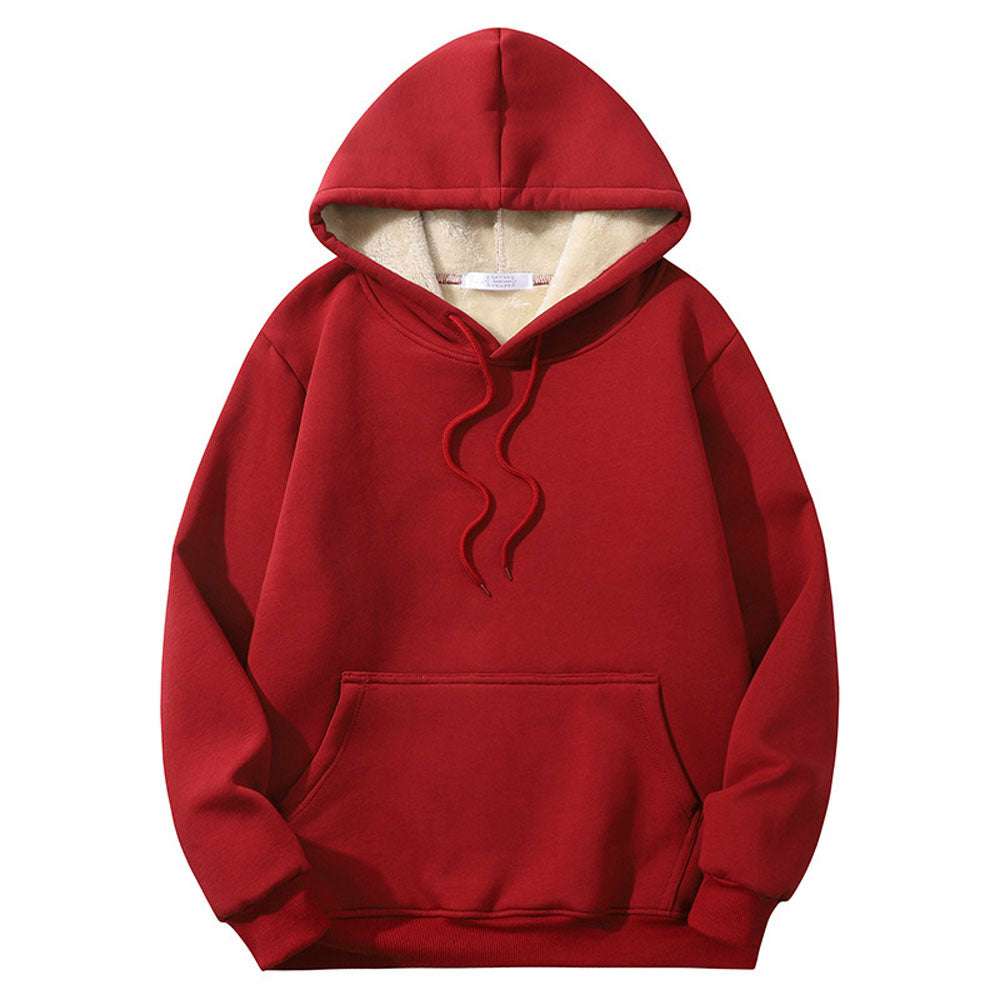Fashion plus fleece hooded warm sports sweater