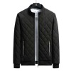 Standing Collar Plaid Casual Men's Warm Cotton Padded Jacket