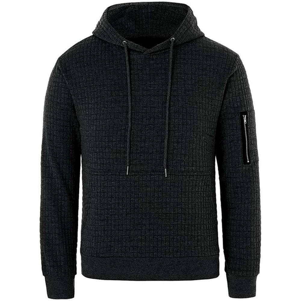 Trendy Men's Jacquard Zip Pocket Long Sleeve Sweatshirt P1150