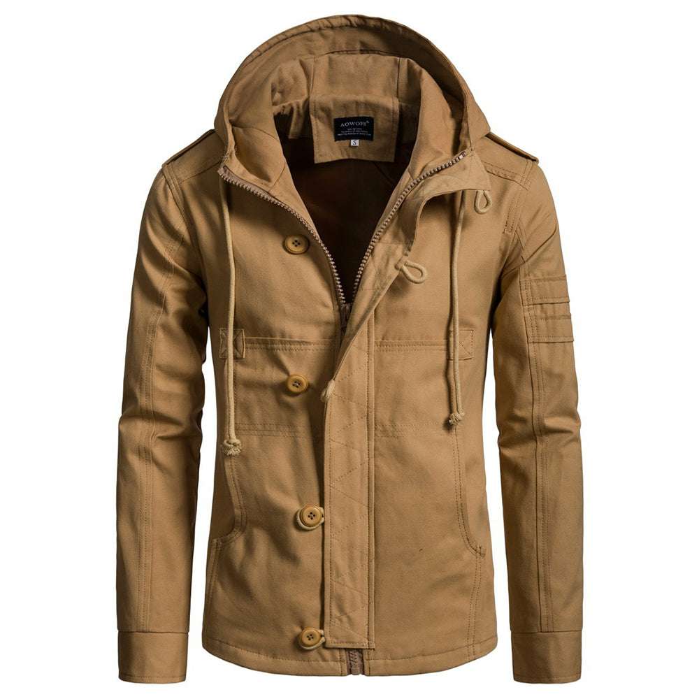 Fashion Men's Hooded Cotton Cardigan Jacket