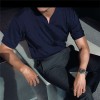 Men's Solid Color V-Neck Slim Fit Short Sleeve