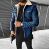 New winter lambswool style thickened denim jacket for men