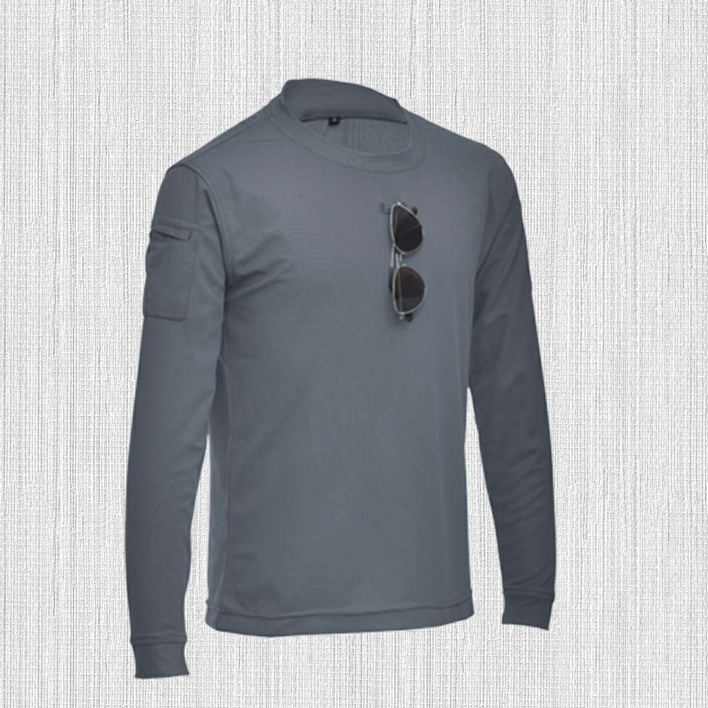 New Men's Solid Color Stretch Crew Neck Long Sleeve T-Shirt New Men's Solid Color Stretch Crew Neck Long Sleeve T-Shirt
