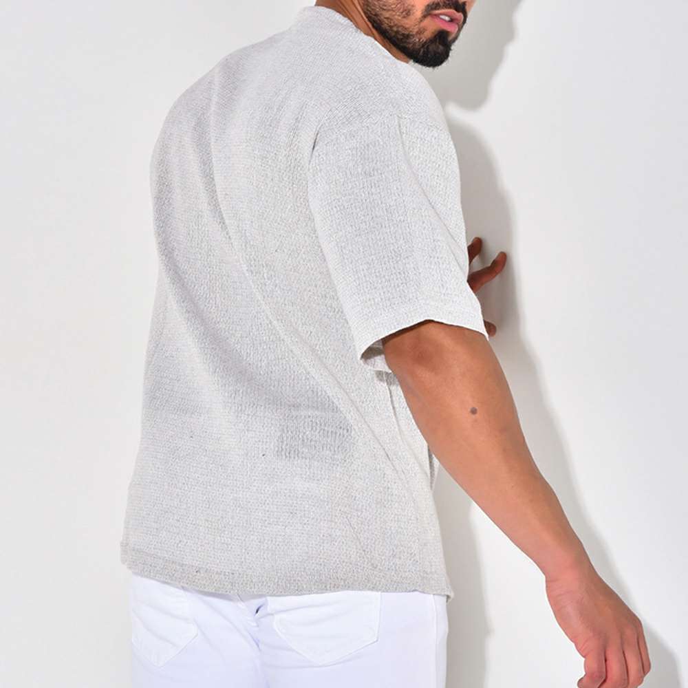 Summer new men's cotton linen short-sleeved button cardigan Summer new men's cotton linen short-sleeved button cardigan