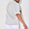 Summer new men's cotton linen short-sleeved button cardigan Summer new men's cotton linen short-sleeved button cardigan