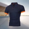 Summer fashion men's polka dot print short-sleeved lapel polo shirt P1027 Summer fashion men's polka dot print short-sleeved lapel polo shirt P1027