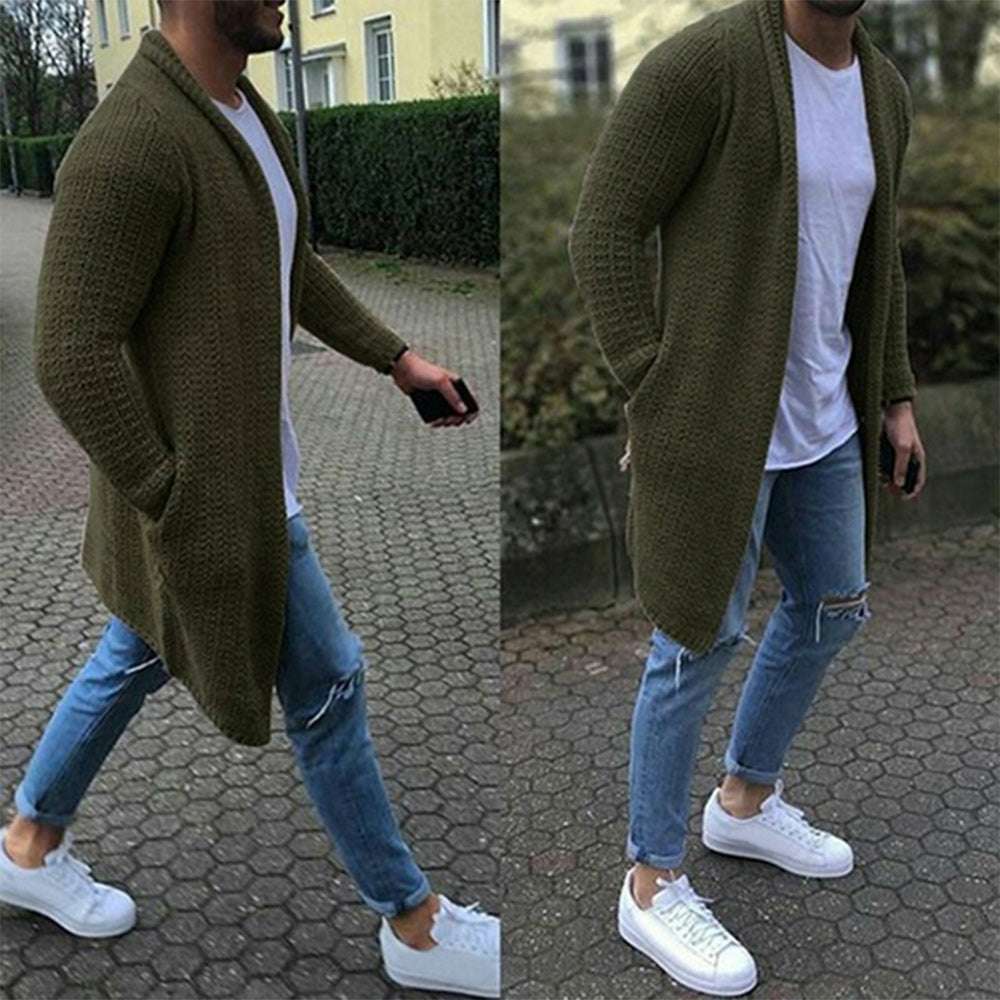 Fashion Men's Solid Color Casual Warm Knitted Long Sleeve Cardigan P1215 Fashion Men's Solid Color Casual Warm Knitted Long Sleeve Cardigan P1215